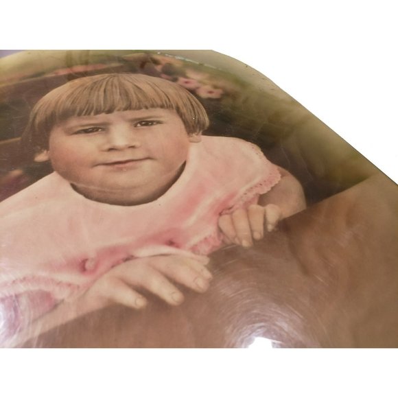 Vintage Celluloid Photograph 1920s Little Girl Bobbed Hair Pink Dress Flowers - Picture 8 of 9